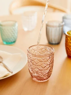 Vasos de colores con relive Geometrie, 6 uds.