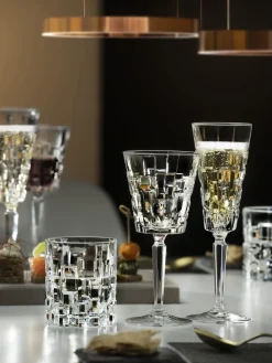 Vasos de cristal con relieve Etna, 6 uds.