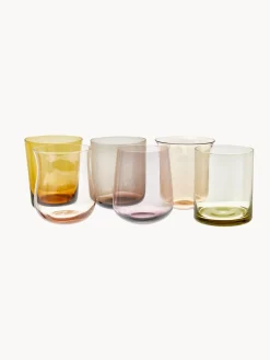 Vasos de vidrio soplado Desiguale, 6 uds., tamaños y colores diferentes