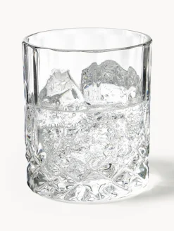 Vasos old fashioned con relieve de cristal George, 4 uds.