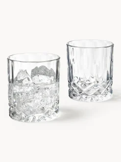 Vasos old fashioned con relieve de cristal George, 4 uds.
