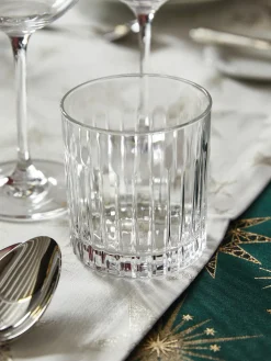 Vasos old fashioned de cristal con relive Timeless, 6 uds.