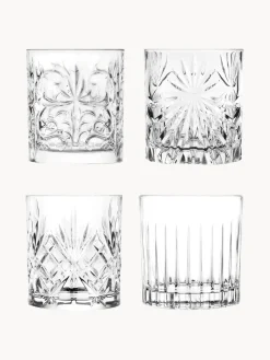 Vasos old fashioned de cristal con relieve Bichiera, 4 uds.
