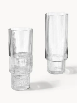 Vasos soplados con relieves Ripple, 4 uds.