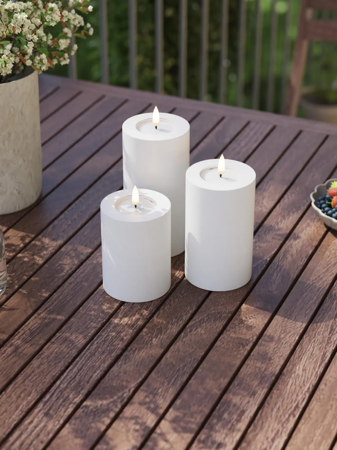 Vela LED artesanal para exterior Real Flame, 10 cm