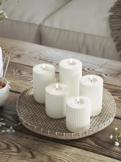 Vela LED artesanal Solid Stripe, 10 cm