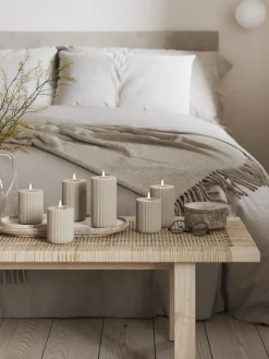 Vela LED artesanal Solid Stripe, 15 cm