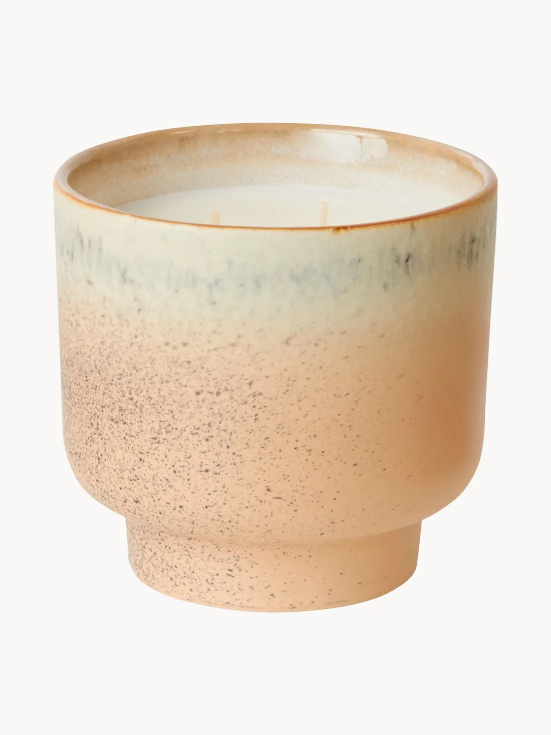 Vela perfumada artesanal de dos mechas 70´s (menta y lirio de los valles)