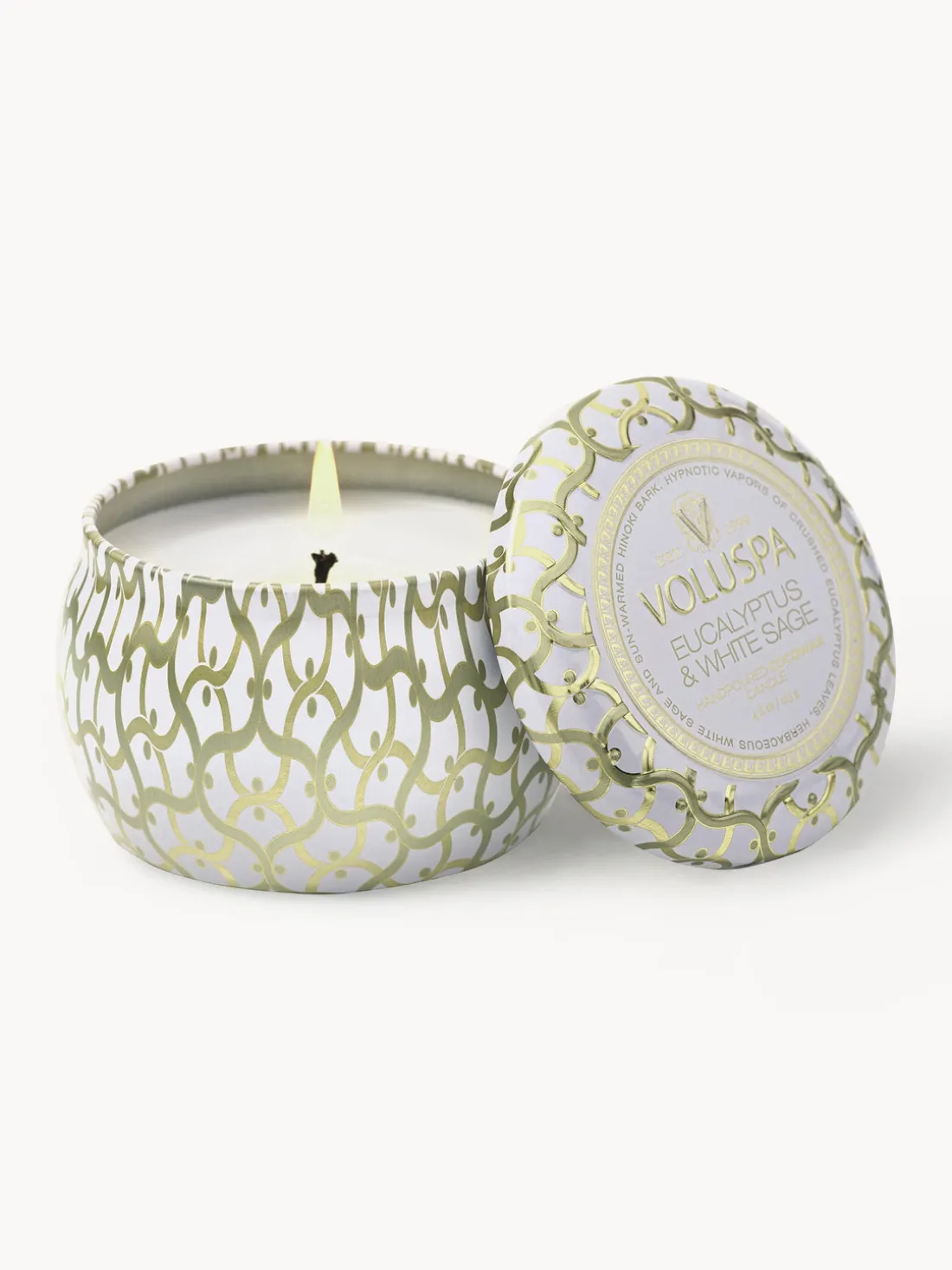 Vela perfumada artesanal Maison Blanc (eucalipto, cardamomo, salvia y corteza de hinoki)