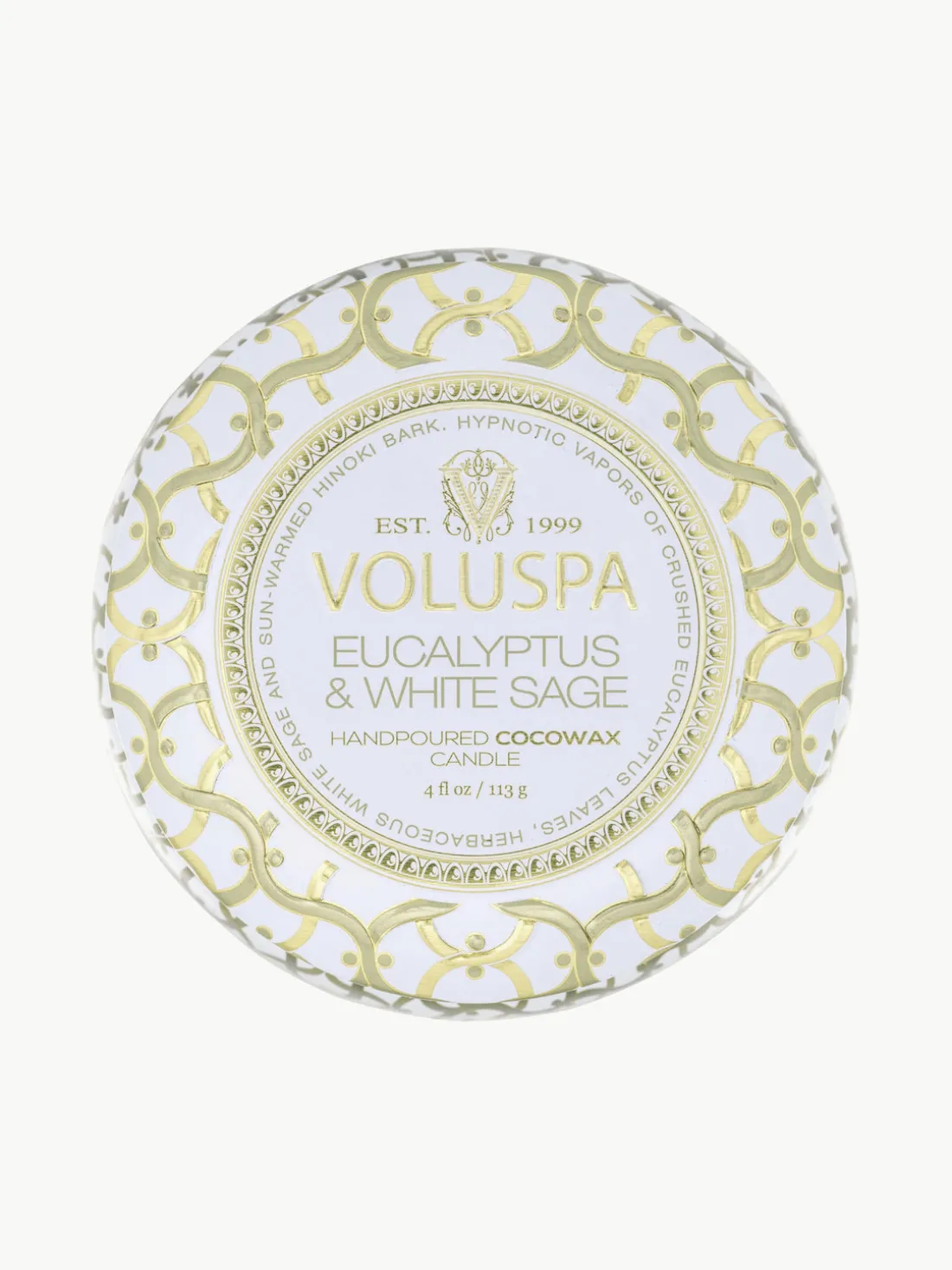 Vela perfumada artesanal Maison Blanc (eucalipto, cardamomo, salvia y corteza de hinoki)
