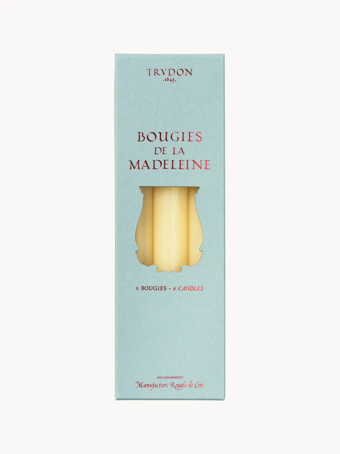 Velas cónicas artesanales Madeleine, 6 uds.