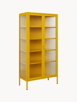 Vitrina de metal con cristal acanalado The Collector