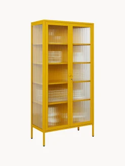 Vitrina de metal con cristal acanalado The Collector