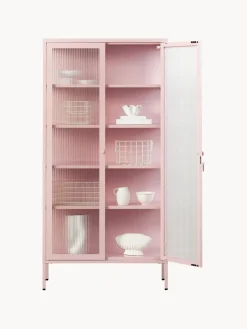 Vitrina de metal con cristal acanalado The Collector