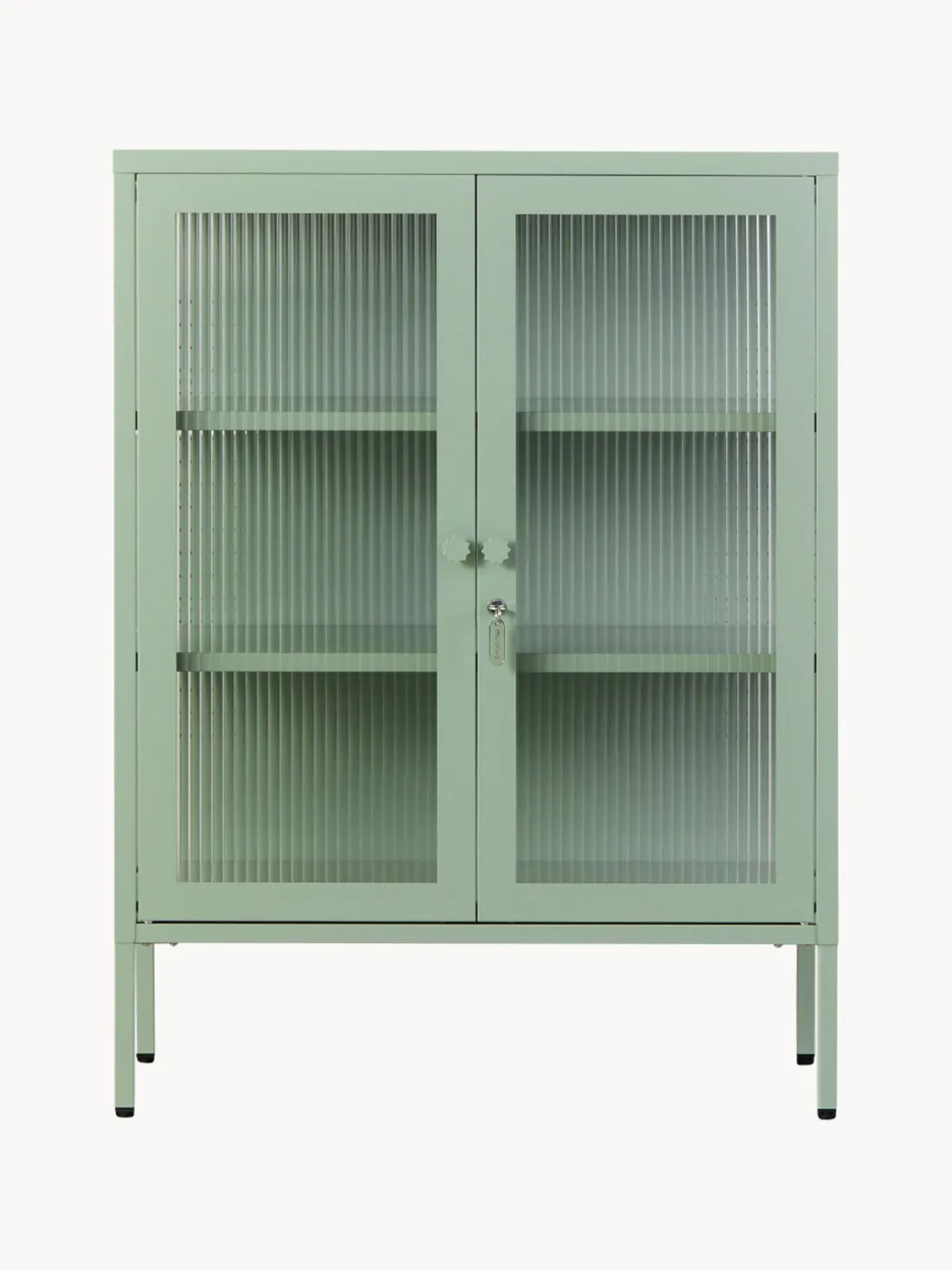 Vitrina de metal con cristal acanalado The Mixer