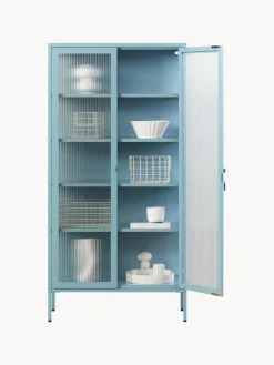 Vitrina de metal con cristal acanalado The Collector