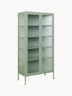 Vitrina de metal con cristal acanalado The Collector