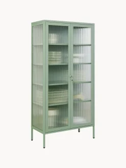 Vitrina de metal con cristal acanalado The Collector