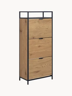 Zapatero de madera con compartimentos plegables Seaford