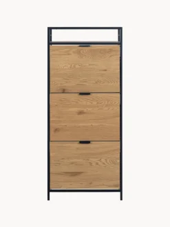 Zapatero de madera con compartimentos plegables Seaford