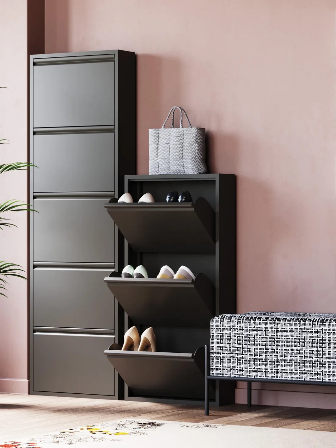 Zapatero de pared Caruso, puertas abatibles