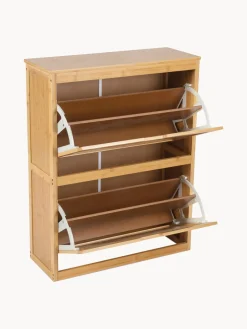 Zapatero de pared de madera de bambú Kedar